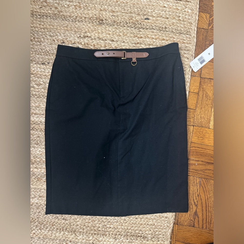 Ralph Lauren Black Pencil Skirt with Brown Belt